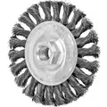 Pferd 4" Knotted Wire Wheel Brush, Carbon Steel, 0.014" Wire Dia., 3/4" Trim Length