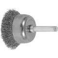 1-3/4" Wire Cup Brush with Stem, 0.006" Wire Dia., 11/16" Trim Length