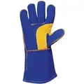 Caiman Welding Gloves: Wing Thumb, Gauntlet Cuff, Premium, Cowhide, 1440, L Glove Size, 1 PR