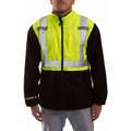 Tingley High Visibility Fleece Jacket, ANSI Class 2, Polyester, Lime/Black, Zipper, Men's, 3XL Size