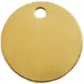Gold Key Tag, Brass, Round, 1-1/4" dia.