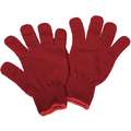 Winter Glove Liners, Acrylic, Universal, Red, 9-1/2" Length, 1 PR