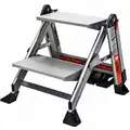 Little Giant 2-Step, Aluminum Folding Step with 375 lb. Load Capacity, Silver