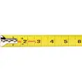 Stanley Tape Measure: 25 ft Blade Lg, 1 in Blade Wd, in/ft/Fractional, Closed, Steel, Tape Measures