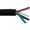 50 ft. Portable Cord; Conductors: 4, Wire Size: 8 AWG, Jacket Type: SOOW, Jacket Color: Black
