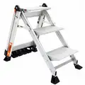 Little Giant 3-Step, Aluminum Folding Step with 375 lb. Load Capacity, Silver