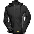 Dewalt Heated Jacket: Women's, M, Black, Up to 9 hr, 38 in Max Chest Size, 3 Outside Pockets, Zipper