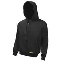Dewalt Heated Hoodie: Men's, XL, Black, Up to 7.5 hr, 48 in Max Chest Size, 2 Outside Pockets