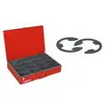 E-Clip Retaining Ring Assortment, Steel, Phosphate, 600 Pieces