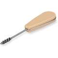 Fitting Brush: Wire Bristles, ABS Handle, 1 in Brush Dia., 1 in Brush Lg, Beige