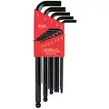 Long L-Shaped SAE Black Oxide Ball End Hex Key Set, Number of Pieces: 13