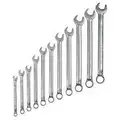 Proto Combination Wrench Set, Alloy Steel, Chrome, 11 Number of Tools