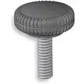 Hand Knob, Handle Type Knurled Round, Plastic, Thread Size 1/4"-20, Screw Length 1.00 in