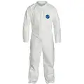 Dupont Collared Disposable Coveralls with Open Cuff, Tyvek 400 Material, White, 3XL
