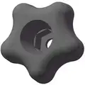 Snap Lock Star Knob, Plastic Hex Hole, 5/16" Thread Size, 0.875 Base Dia. (In.)