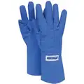 National Safety Apparel Elbow Length Water Resistant Cryogenic Gloves, Laminated Nylon Material, 14"L, Blue, Glove Size: L