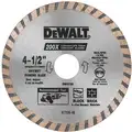 Dewalt DW4725 4-1/2" Dry Diamond Saw Blade, Turbo Rim Type, Application: Masonry
