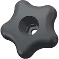 Snap Lock Star Knob, Plastic Hex Hole, 3/8" Thread Size, 1.00 Base Dia. (In.), 1.00" Length