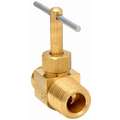 Needle Valve: Straight Fitting, Low Lead Brass, 1/4 in Pipe Size, MNPT