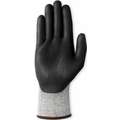 Ansell Knit Gloves: S ( 7 ), ANSI Cut Level A3, Palm, Dipped, Polyurethane, Smooth, Gray, 1 PR
