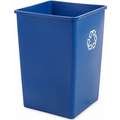 Rubbermaid 35 gal. Blue Stationary Recycling Container, Open Top