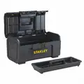 Stanley Plastic Portable Tool Box, 9-1/4"H x 19"W x 10-1/2"D, 1094 cu.", Black