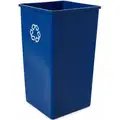 Rubbermaid 50 gal. Blue Stationary Recycling Container, Open Top