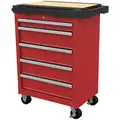 Westward Light Duty Rolling Tool Cabinet with 5 Drawers; 19-1/2" D x 39-3/8" H x 34-3/8" W, Red