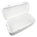 Igloo Chest Cooler: 120 qt Cooler Capacity, 38 11/16 in Exterior Lg, 18 1/8 in Exterior Wd, White