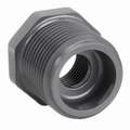 Reducing Bushing: 3/8 in x 3/4 in Fitting Pipe Size, Schedule 80, Male NPT x Male NPT, Gray