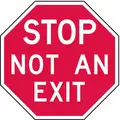 Recycled Aluminum, Exit Sign, 12" Width, 12" Height, Double-Sided No