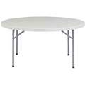 National Public Seating Round Folding Table, 30" Height, 60" Diameter, Speckled Gray