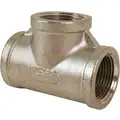 304 Stainless Steel Tee, FNPT, 3/4" Pipe Size - Pipe Fitting