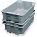 Stack and Nest Container, Gray, 5"H x 17-7/8"L x 10-5/8"W, 1EA