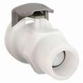 Inline Coupler: Acetal, 1/4 in Pipe Size, Coupler x MNPT, Shut-off, 1 13/32 in Overall Lg, White