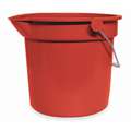 Pail,3.5 Gal.,Red,Plastic