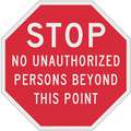 Recycled Aluminum Authorized Personnel and Restricted Access Sign with No Header; 12" H x 12" W
