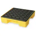 Eagle 15 gal. Polyethylene Drum Spill Containment Platform for 1 Drum; Drain Included: No, Black, Yellow