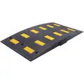Speed Hump, Rubber, 1 ft. 7-1/2" x 2-1/4" x 36", Black/Yellow, 300 psi