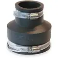 Elastomeric Polyvinyl Chloride Flexible Coupling, For Pipe Size 3" x 1-1/2", 3-25/64" x 1-57/64" Ins
