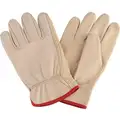 Goatskin Drivers Gloves, Shirred Wrist Cuff, Tan, Size: L, Left and Right Hand