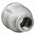 Galvanized Malleable Iron Reducer Coupling, 1" x 1/2" Pipe Size, FNPT Connection Type