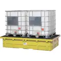 Enpac Uncovered, HDPE IBC Containment Unit; 385 gal. Spill Capacity, No Drain Included, Yellow