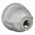 Galvanized Malleable Iron Reducer Coupling, 1" x 3/8" Pipe Size, FNPT Connection Type