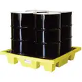 Enpac 66 gal. High Density Polyethylene Drum Spill Containment Pallet for 4 Drums; Drain Included: Yes