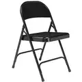 Black Steel Folding Chair with Black Seat Color, 4PK