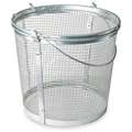 Parts Washer Basket: Round, Galvanized Steel, Silver, 8 1/2 in Basket Wd