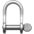 Ronstan D Shackle, 316 Stainless Steel Body Material, 316 Stainless Steel Pin Material, 7/8" Body Size