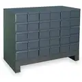 Steel Drawer Bin Cabinet, 34"W x 17-1/4"D x 26-1/4"H, 30 Drawers, Gray