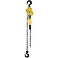 Lever Chain Hoist, 6000 lb. Load Capacity, 10 ft. Hoist Lift, 1-9/16" Hook Opening